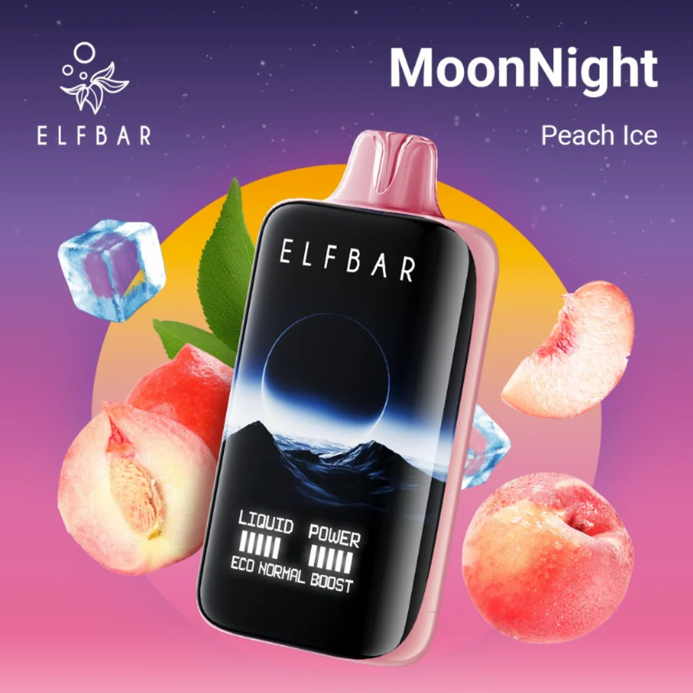 Elf Bar MoonNight 40k - Peach Ice — Elf Bar MoonNight disposable vape, ₹3100 with same-day Chandigarh delivery