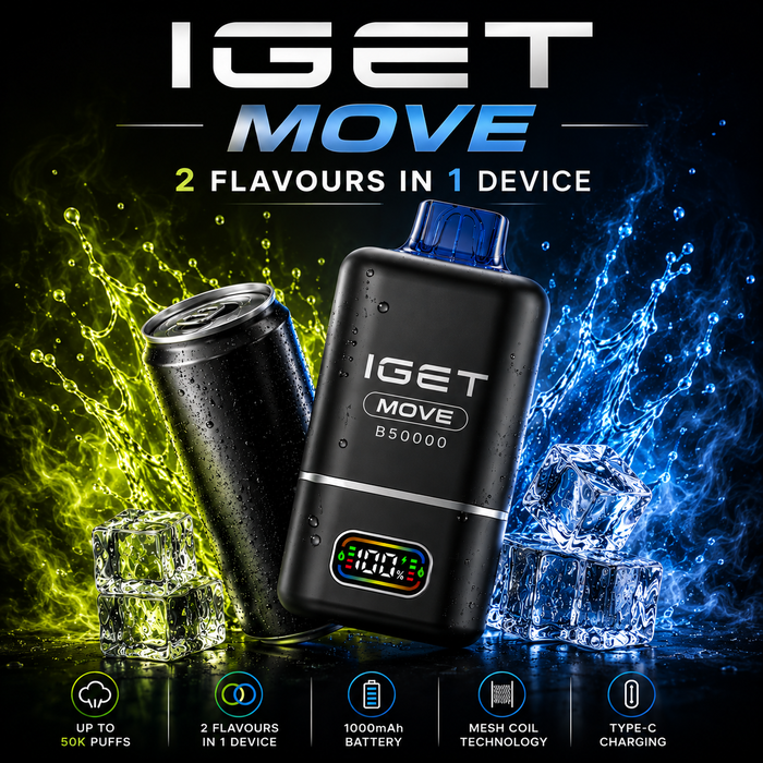IGET MOVE B50000 (50k Puffs – 2 Flavours in 1 device)