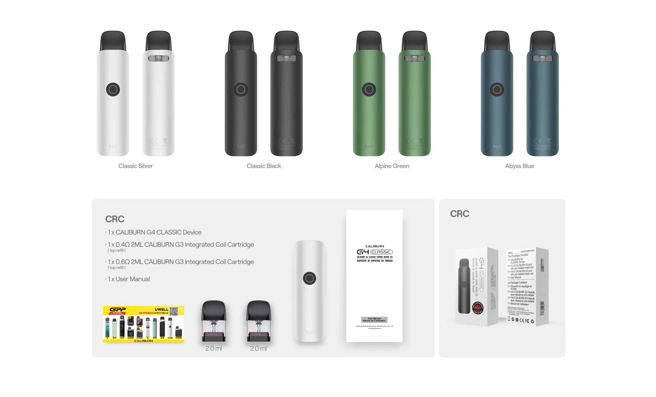 Uwell Caliburn G4 Classic – Pod System Kit
