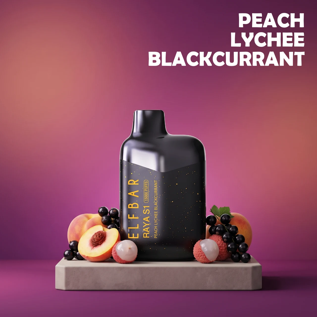 ELF BAR RAYA S1 15K Puffs – Peach Lychee Blackcurrant