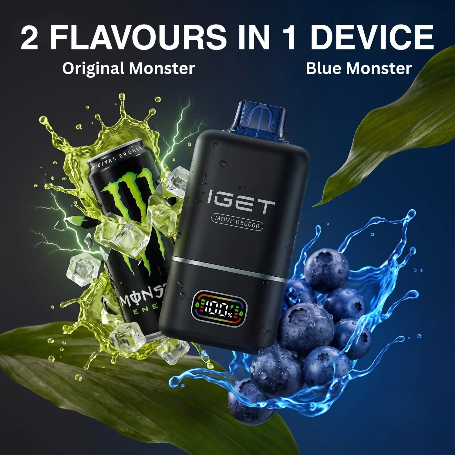 IGET Move B50000 – Original Monster + Blue Monster (2 Flavors in 1 Device)