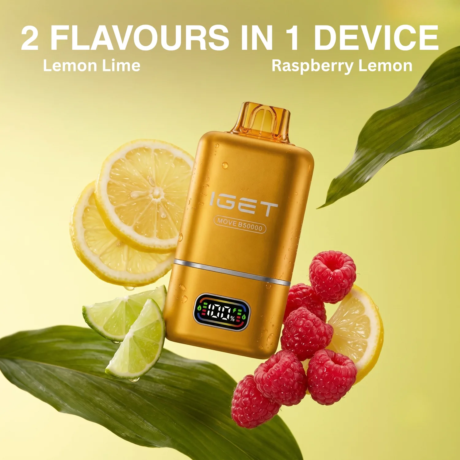 Iget Move - Lemon Lime + Raspberry Lemon - 2 flavours in 1 device
