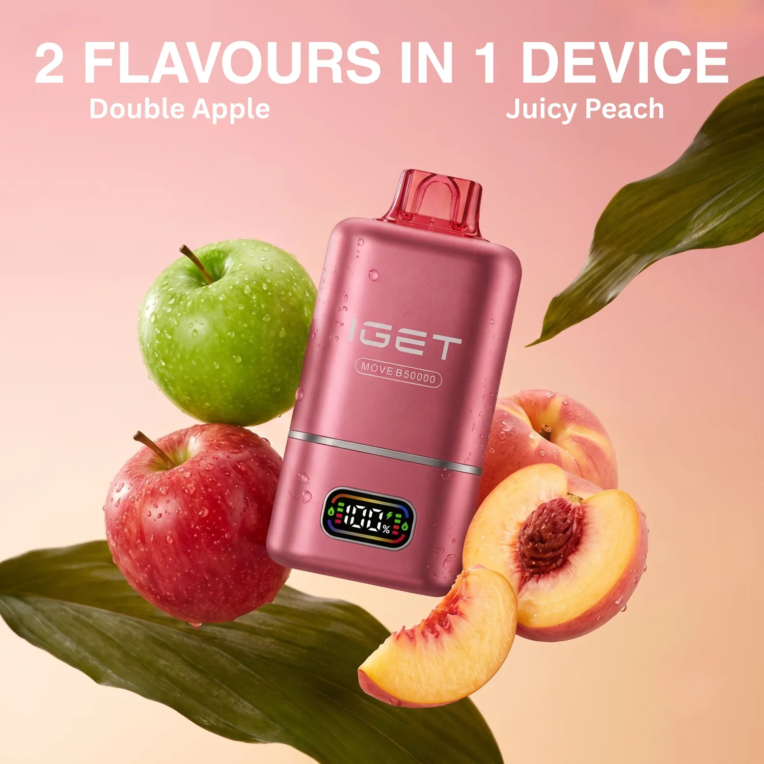 Iget Move - Double Apple + Juicy Peach - 2 flavours in 1 device