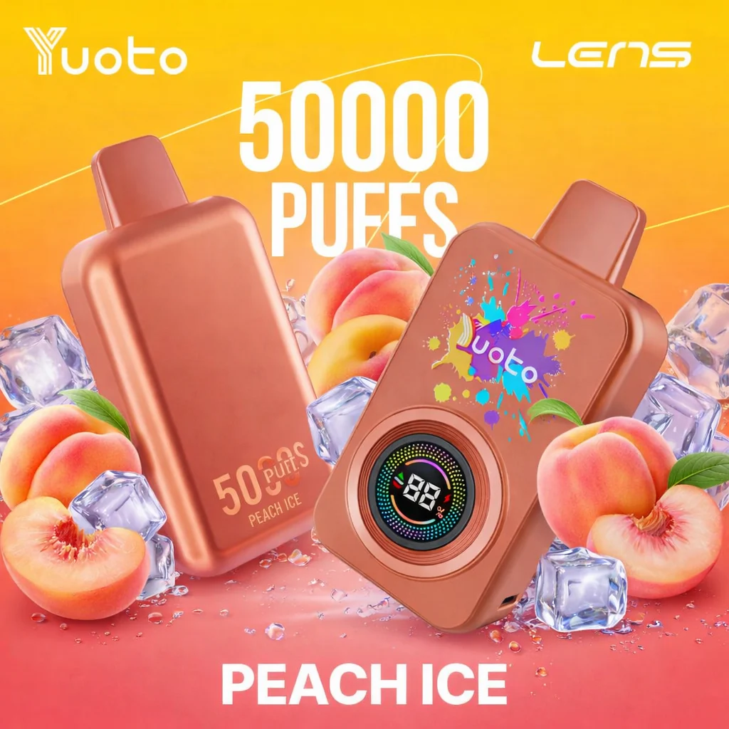 Yuoto Lens 50K Puffs – Peach Ice