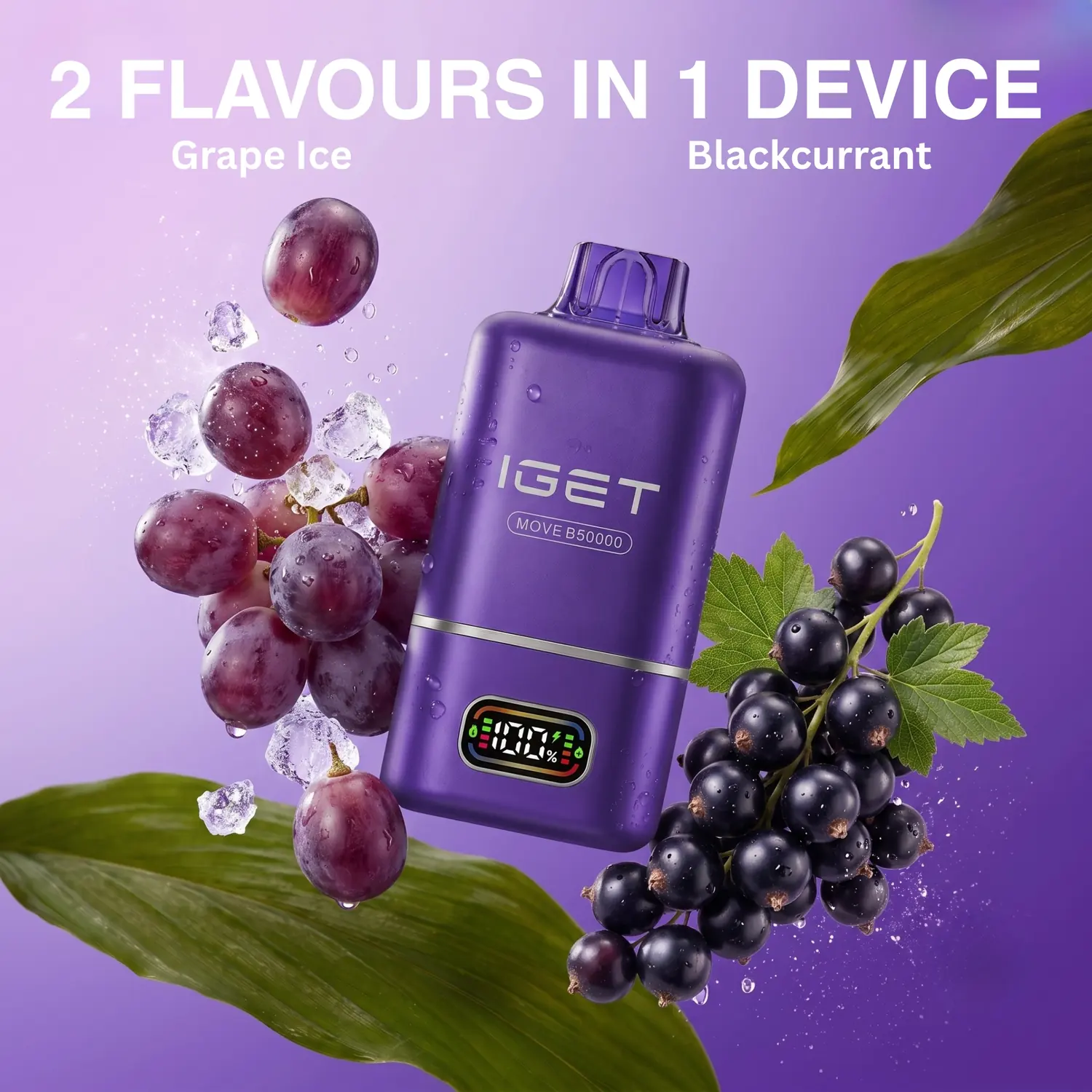 Iget Move - Grape Ice + Blackcurrant - 2 flavours in 1 device