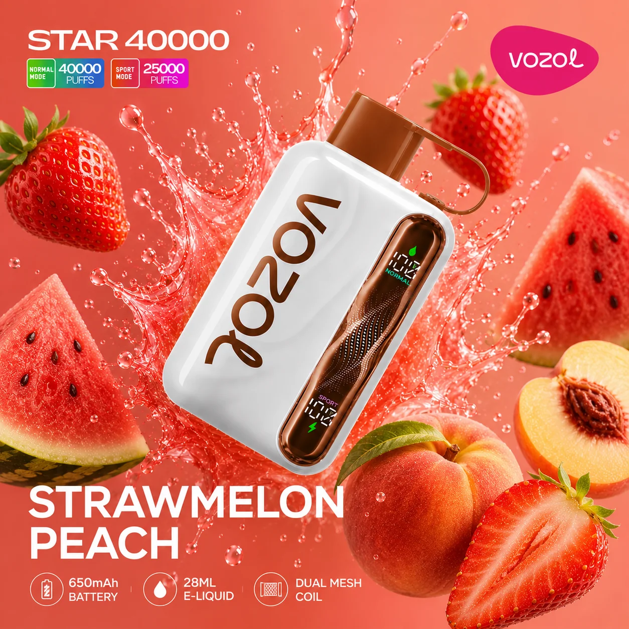 Strawmelon Peach - Vozol Start - 40,000 Puffs