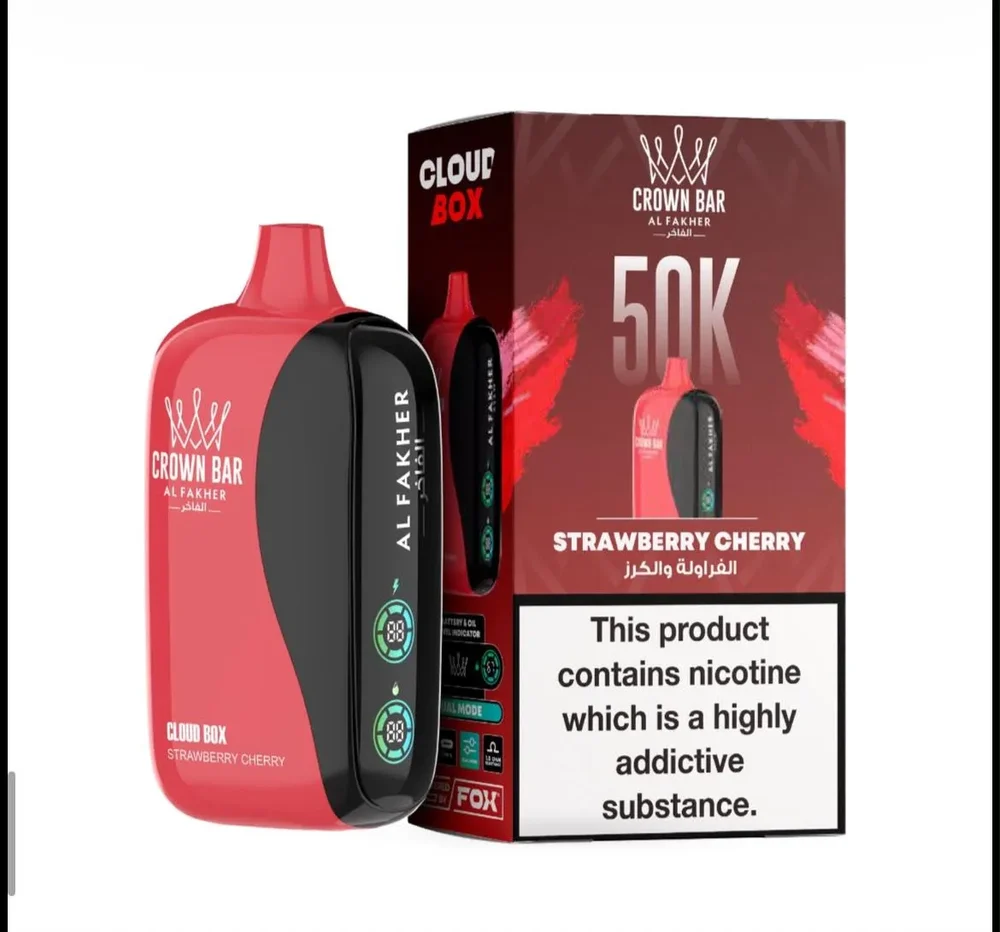 Strawberry Cherry – Al Fakher Crown Bar Cloud Box 50,000 Puffs